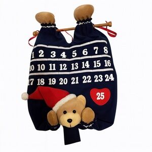 Vintage 90s Avon Brown Teddy Bear Advent Calendar